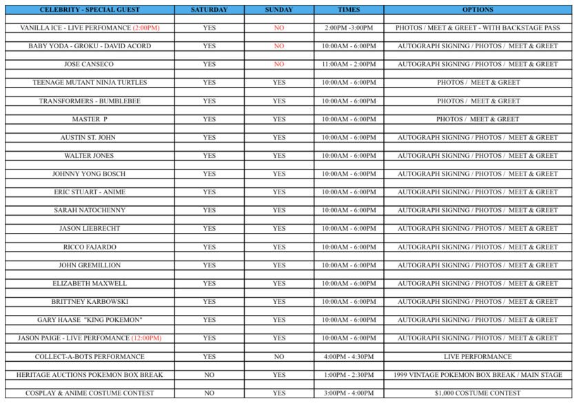 Schedule CollectACon